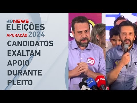 Nunes e Boulos discursam após confirmação do 2º turno das eleições em SP