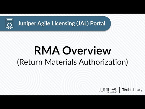 Juniper Agile Licensing (JAL) Portal: RMA Overview (Return Materials Authorization)