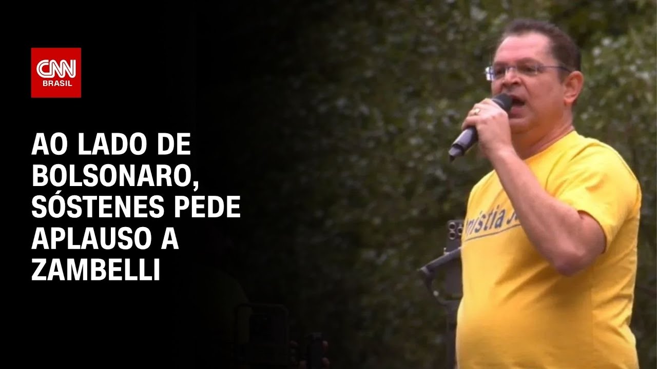 Sóstenes pede aplausos para Zambelli em ato com Bolsonaro na Paulista | AGORA CNN