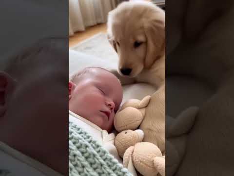 This puppy protect the baby 😍 ❤️ #baby #cutebaby #cutebabies