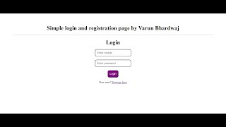 Simple Login and Registration Page using PHP & MySql . LOGIN AND REGISTRATION PAGE - PART 2