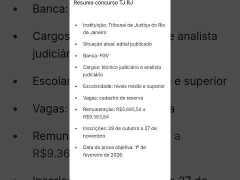 #TJ RJ - RESUMO#