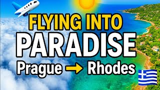 From Prague to Paradise ✈️ Stunning Flight Views Over Greece & Rhodes Island