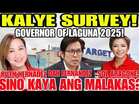 KALYE SURVEY! GOVERNOR OF LAGUNA 2025! DAN FERNANDEZ SOL ARAGONES RUTH HERNANDEZ! SINO ANG MALAKAS!!