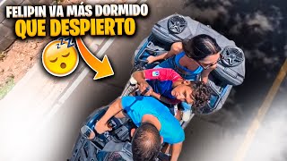 Felipin llegó desvelado y esta a punto de caerse de la cuadri. Seguimos disfrutando la vista en 360.