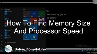 How to find Memory Size and Processor Speed
