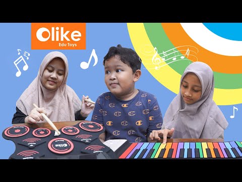 Drama menjaga adik dengan Olike Hand Roll Piano dan Portable Drum