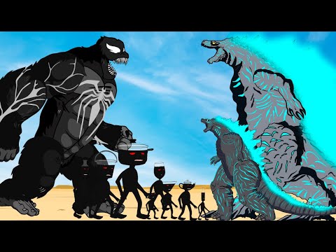 Evolution Of VENOM KONG Vs Evolution Of BLACK MONSTER RADIATION : MONSTER BATTLE | ANIMATION