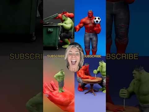 Red Hulk battles Green Hulk toys #shorts