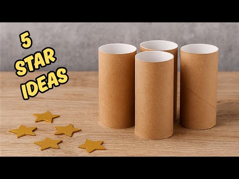 ⭐️ 5 Easy Stars DIY from Toilet Paper Rolls ⭐️ Amazing Christmas Craft Ideas ⭐️ Creative Decorations