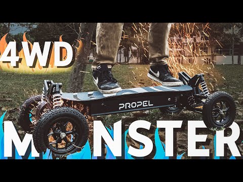 4 Wheel Drive Monster! Propel X4S OFF-ROAD Electric Skateboard | Unboxing First Impressions | 00!