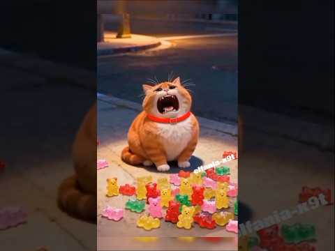 Cat's Gummy Bear MISHAP! What Happened Next #shorts #funny #cat #cute #animals #comedy #cartoon