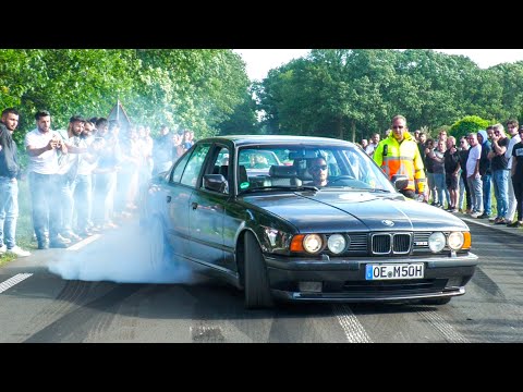 BMW M5 E34 - Start Up, Acceleration SOUNDS And BURNOUT!