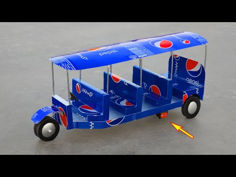 Faça um riquixá Tuk Tuk com latas de Pepsi - Riquixá automotivo - Carros em casa
