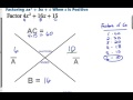 Factoring Quadratics with the X Method