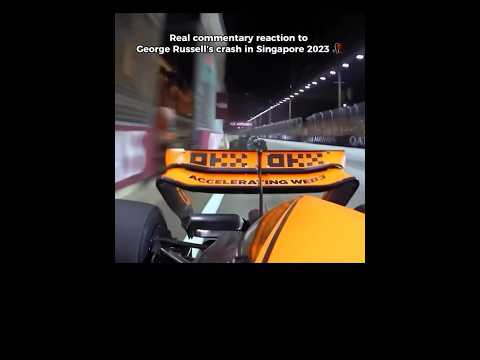 Real commentary reaction to George Russell’s crash at Singapore 2023😱🏎️💣#f1 #singaporegp #f1crash