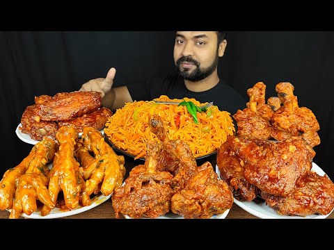 KOREAN CHICKEN WINGS, CHICKEN FEET, CHICKEN LOLLIPOP, NOODLES MUKBANG ASMR EATING SHOW | BIG BITES |