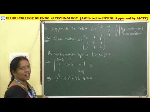 M2-{Tuesday's class-08-06-2021} UNIT-2 -Cayley-Hamilton theorem and Quadratic forms {Part-05}