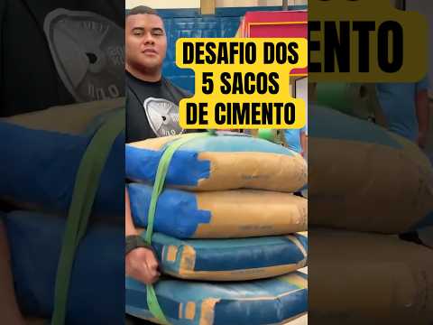 BITELO FOI DESAFIADO E ENCAROU 5 SACOS DE CIMENTO COM 250KG PARA LEVANTAR NOS BRAÇOS NA FORÇA BRUTA