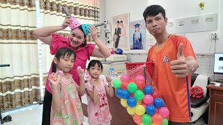 Thi ném bóng dính và ném bóng vào rổ có thưởng #funny #hoangkimtv 