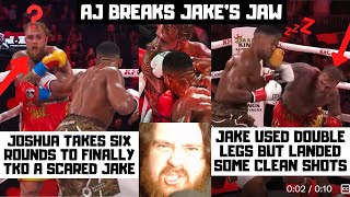 Anthony Joshua DESTROYS Jake Paul By TKO? HUMILIATION For Both? Jake Won A Round? My Reaction