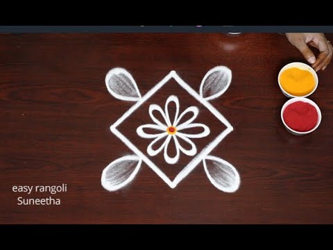 Daily rangoli designs for Beginners || small muggulu || simple kolam with 3 dots