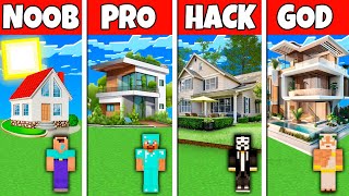 Minecraft Battle: NOOB vs PRO vs HACKER vs GOD HARD HOUSE BUILD CHALLENGE in Minecraft