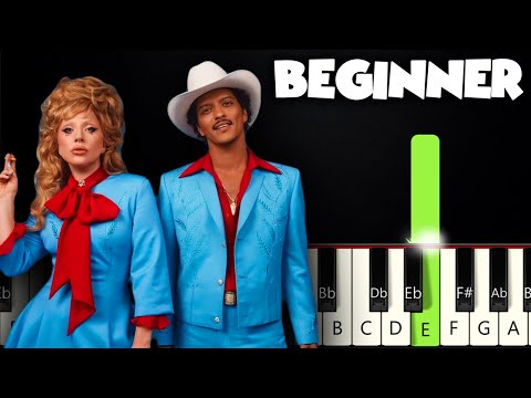 Die With A Smile - Lady Gaga, Bruno Mars | BEGINNER PIANO TUTORIAL + SHEET MUSIC by Betacustic