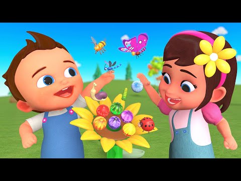 Learn Colors with Flower Marble Balls Run! Fun Spiral Slider & Insect Names for Kids Educational!