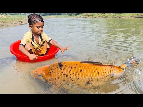 Amazing Hand Fishing Video | Traditional Boy Catching Fish By Hand in Pond Water #fishing