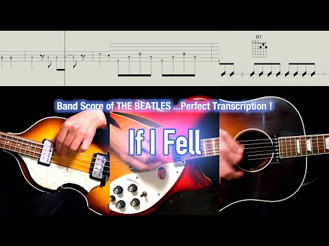 Score / TAB : If I Fell- The Beatles - guitar, bass, drums