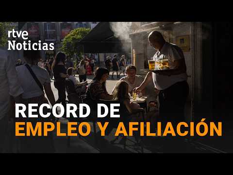 ESPAÑA BAJA de los 2,3 MILLONES de PARADOS por PRIMERA VEZ desde 2008 y SUBE la AFILIACIÓN | RTVE