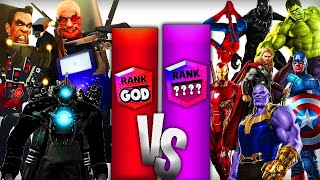 Avengers vs Skibidi Toilet, Cameraman, Speakerman, TV Man Brawl Stars Power Levels !! Remastered 5.0