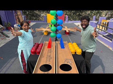 Steel Lota Slide Pop balloon and Roll steel Ball Challenge Gameplay