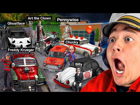 🩸Robando COCHES de PELÍCULAS de TERROR en GTA 5 !! 🍿🩸