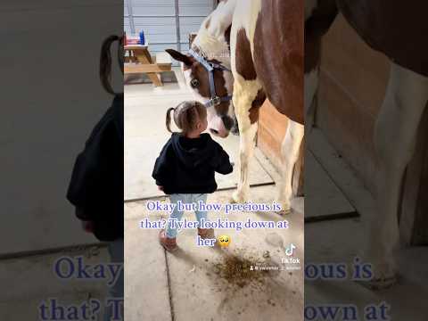 Last year with these 2 ๐ฅน #horse #horselove #farming #toddler #love