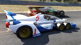 Cyber Formula Asurada AKF-0/G vs Bugatti Bolide vsKoenigsegg Jesko at Nordschleife