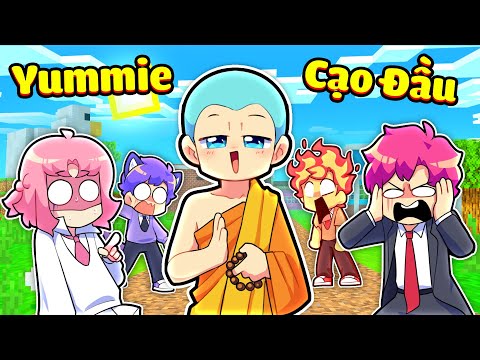 LÀNG HIHA AUT BẤT NGỜ KHI YUMMIE CẠO ĐẦU TRONG MINECRAFT*YUMMIE CẠO ĐẦU ĐI TU 🤣