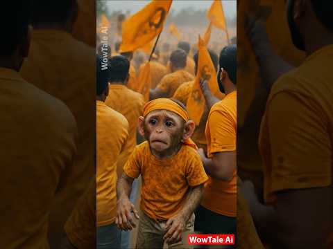 Poor Monkey stuck inside Crowd 😭#monkey #karur #karurnews #tvk #tvkvijay