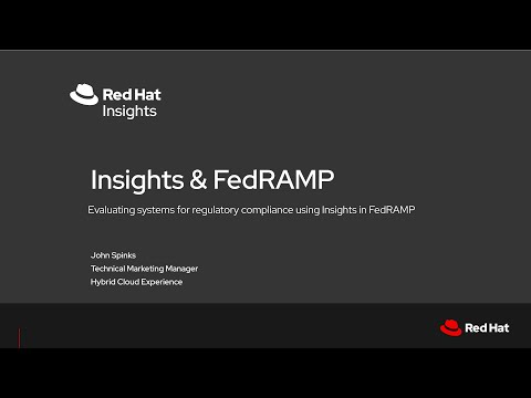 Insights & FedRAMP - a regulatory compliance example