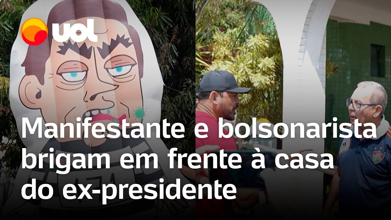 Julgamento de Bolsonaro e aliados: bolsonaristas e manifestantes brigam em frente à casa de Jair