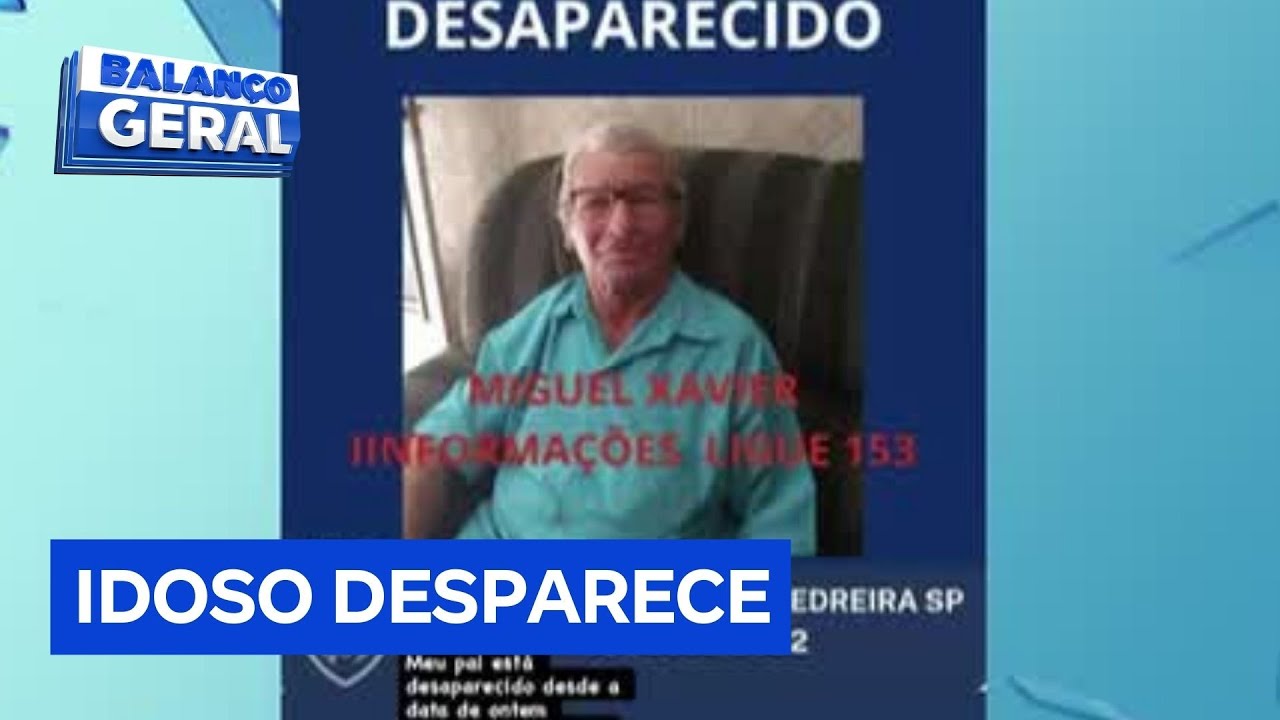Idoso de 72 anos está desaparecido há uma semana após ir visitar a família no interior de SP