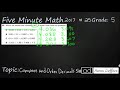 Comparing and Ordering Decimals