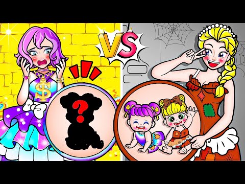 Paper Dolls Dress Up - Rapunzel Poor vs Rich Pregnant Mom in Jail - Barbie Story & Craft