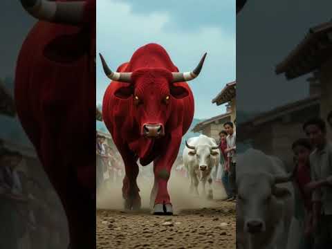 गांव में घुस आया रेड बुल फिर क्या हुआ 😮#viral #ai #chilren #shorts  @moonhindianimation