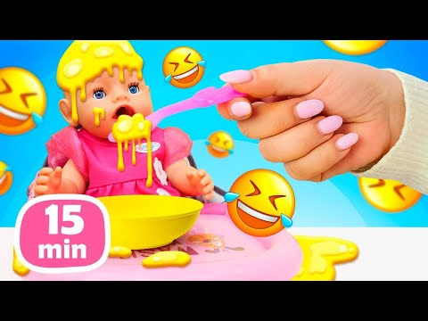 La bambola Baby Born Emily gioca e impara cose nuove! Video con le bambole per bambini piccoli