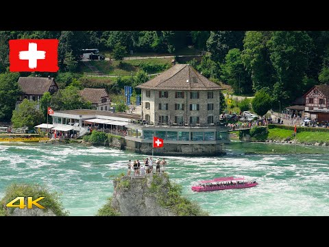 Rhine Falls Schaffhausen Switzerland Europe's Largest Waterfall 4k 60p