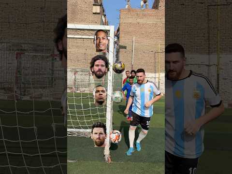 فان دايك وميسي وامبابي واليسون في تحدي الكره علي العارضه هتتصدم في ظهور شبيه ايزاك 😳🔥
