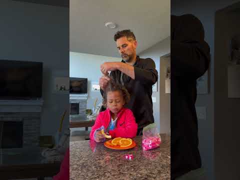 My daughter loves beads in her hair. Even this one strand gave her superpowers. #hairstyleswithdad