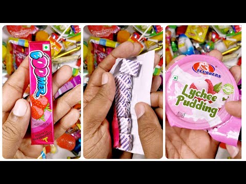 ASMR Yummy Boomer Bubble Gum and Lychee Jelly 😋👌😛♥️ #asmr